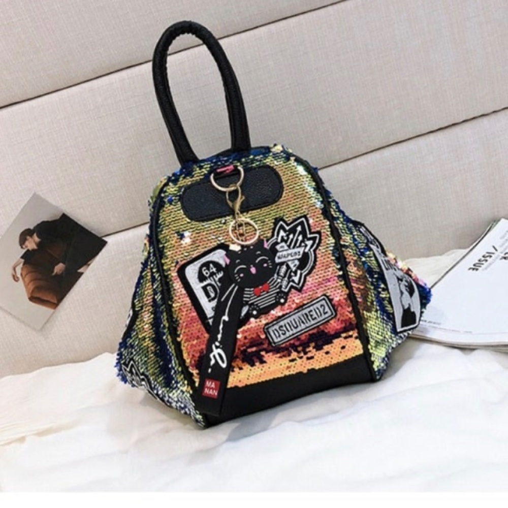 Sequin backpack, sling bag, handbag. New. Unworn.